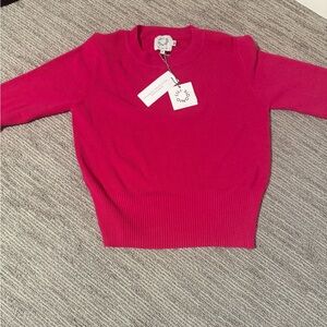 Women's Pink Semi Cropped Sweater